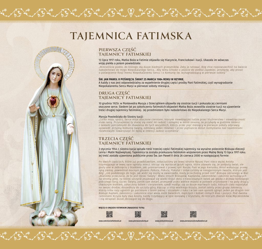 TAJEMNICA FATIMSKA | Sanktuarium Narodowe Matki Bożej Fatimskiej w